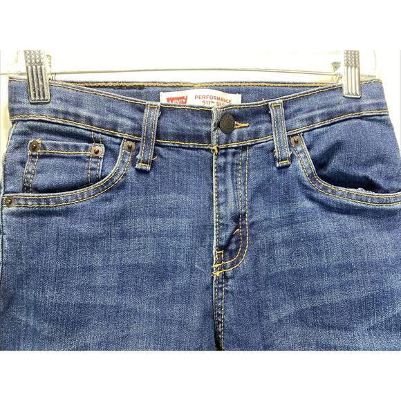 Levi's 511 Slim Fit Blue Denim Jeans Adjustable Waist Boy's (26X27) Size 12 Reg - Picture 7 of 10